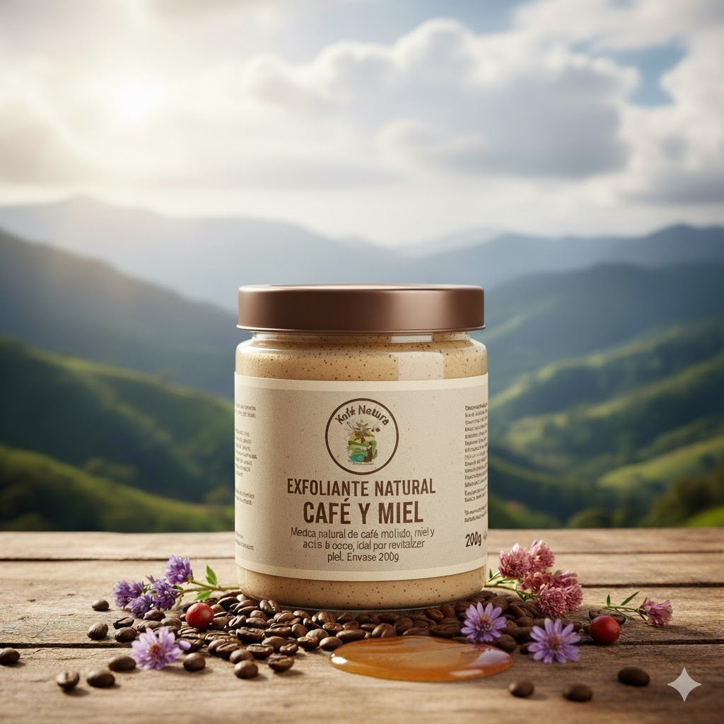 Exfoliante natural de café y miel